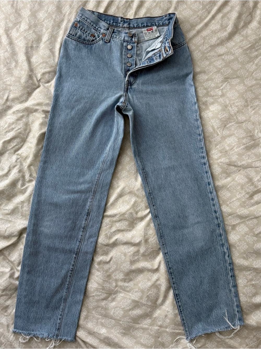Vintage 90s Levis 501 Womens High Waisted Jeans USA 18501 Light Wash 26x28